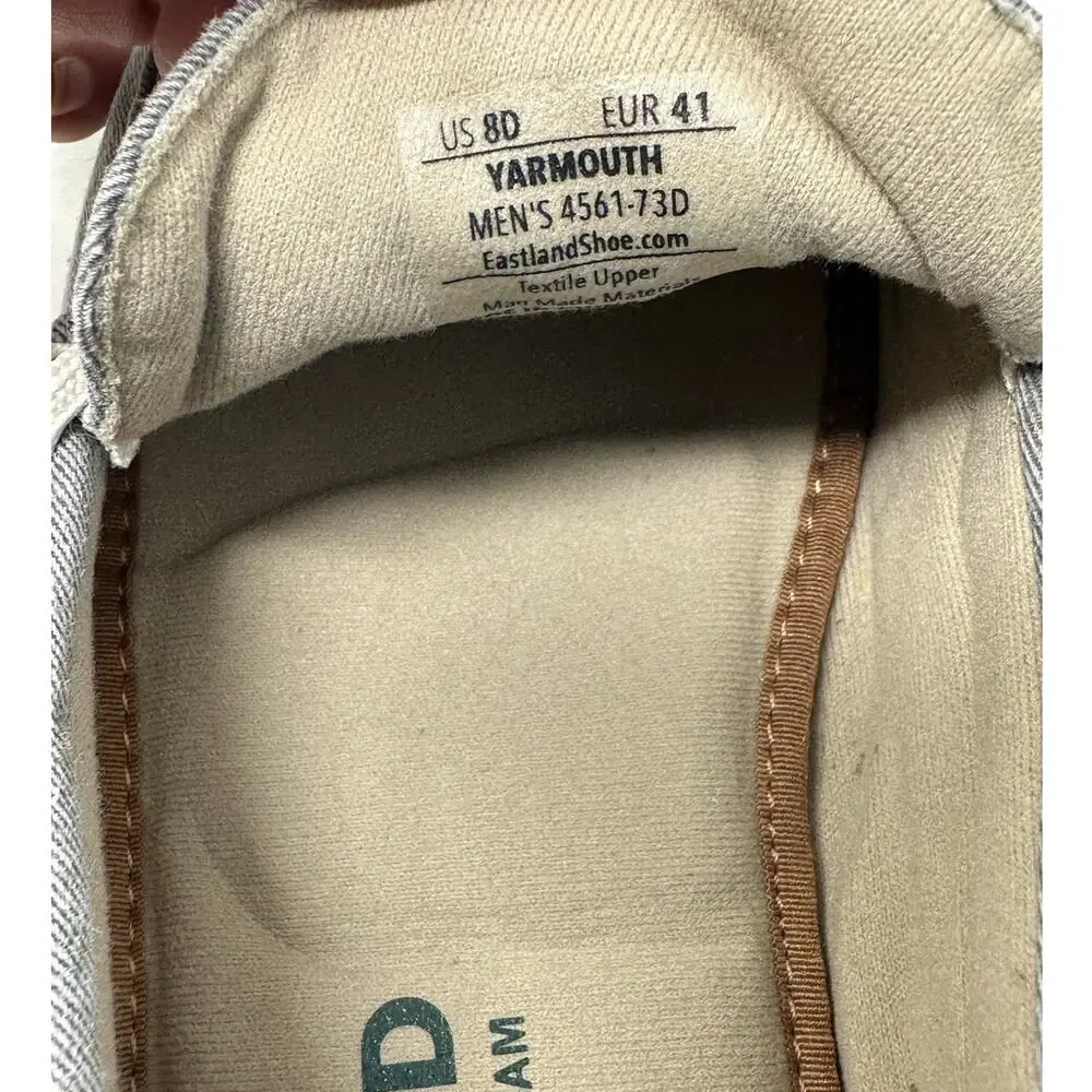 Eastland Men's Grey Yarmouth Canvas Boat Shoes 8D